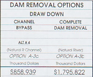 Channel bypass was estimated to cost $859 million in 1999 study for the Lower Snake River dams' Environmental Impact Statement.