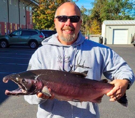 Matt Hosking caught a nearly 12-pound 33-inch silver in the Clearwater River on October 13th. That broke the old record by a third of a pound.
