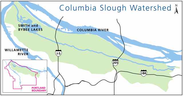 Map of Columbia Slough watershed.