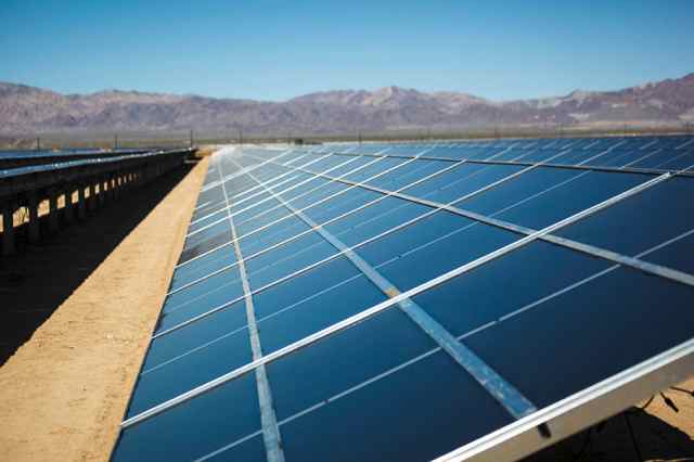 Photovoltaic panels installed at the Desert Sunlight Solar Farm do not require washing, drastically reducing the project's impact on local water resources.