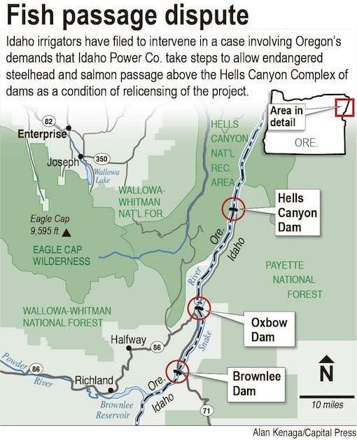 Map: Idaho Power's three dams work together as the Hells Canyon Project to produce a substantial amount of the electricity that is sold to their customers.