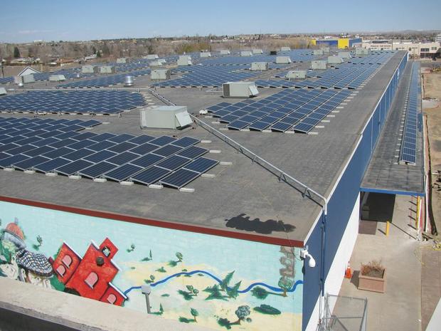 Mosaic raised enough money through crowdfunding to put a solar roof on Pinnacle Charter School in Denver, Colorado. (Mosaic photo)