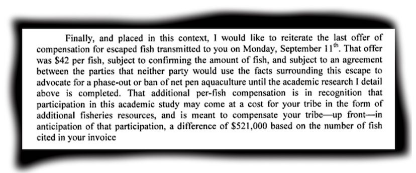 Letter: Fish-farming company offered money for Lummi Nation's silence about net pens.