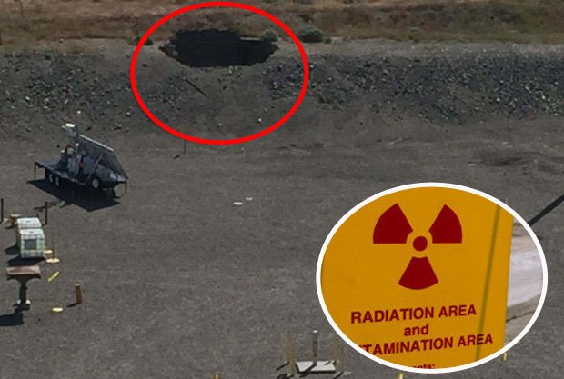 WARNING: A huge crater appears where the tunnel collapse happened. The site is an ex-plutonium production site used to develop nuclear weapons.