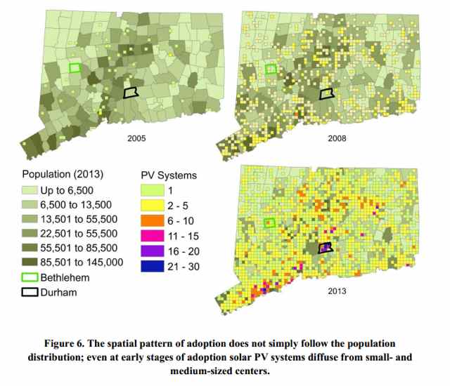 The growth of solar power in Connecticut, 2005-2013