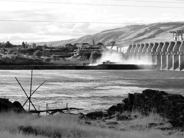 Tribal fishing site at The Dalles Dam, Columbia River. Photo: Jeffrey St. Clair.