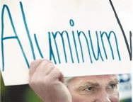 (Rob Finch) Kaiser's Bob McLeod made the trip from Spokane to Portland to attend a rally with aluminum workers from all over the Northwest in front of the BPA headquarders.