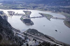 Aerial view of Bonneville Dam (Bonneville Power Administration photo)