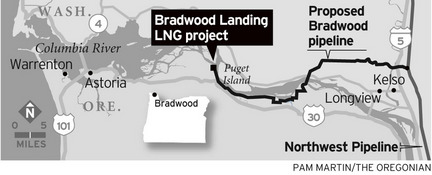Map of proposed Braddwood Landing Liquid Gas Terminal