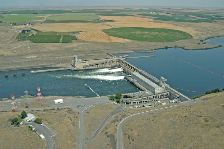 Ice Harbor Dam (aerial photo - Salmon Recovery)