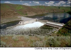 Lower Granite dam, the first of four dams on the Lower Snake River (ACOE photo)