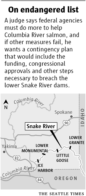 Map of Lower Snake River dams.