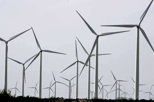 (Associate Press photo) Windmills fill the skyline