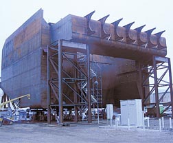 This $13 million weir is being fabricated at a Vancouver, Wash., shop and is to be installed at Ice Harbor Dam on the Snake River next spring.