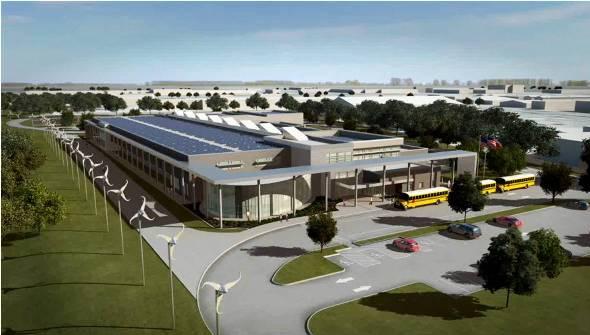 Lady Bird Johnson Middle School net zero-energy school