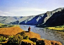 This photo of Granite Point on the Snake River was taken before Lower Granite dam inundated the canyon in 1975.