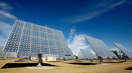Solar Power Arrays capturing the renewable energy of the sun.
