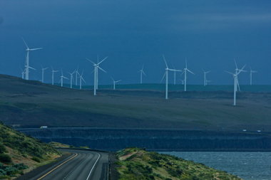 (Jamie Francis) A wind farm in the Columbia Gorge near Arlington.