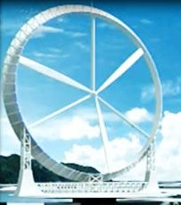 Wind lens focuses airflow, directing and accelerating the air as it enters the blade zone.